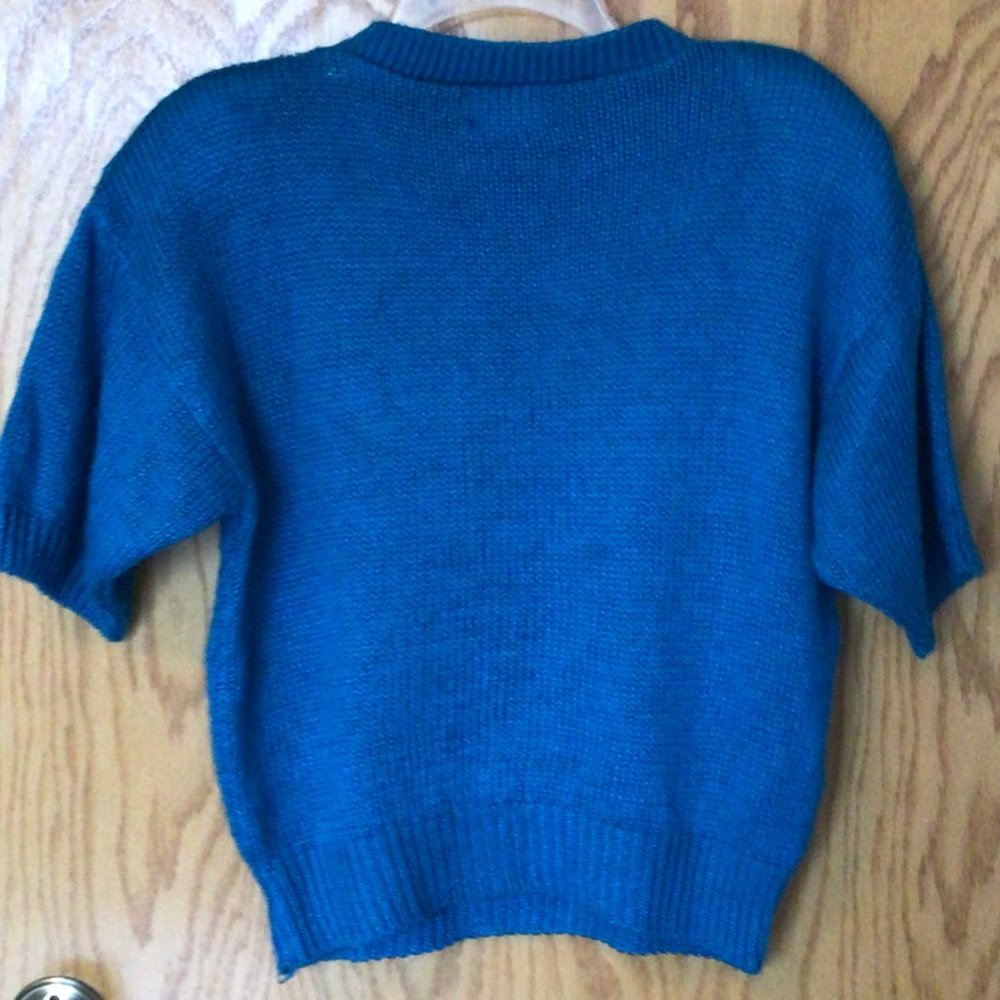 Alison J. - Vintage Teal short sleeve pullover sweater - Picture 4 of 8